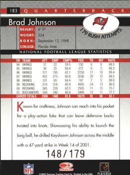 2002 Donruss - Stat Line Career #183 Brad Johnson Back