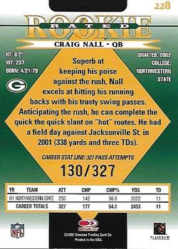 2002 Donruss - Stat Line Career #228 Craig Nall Back
