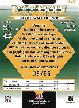 2002 Donruss - Stat Line Career #248 Javon Walker Back