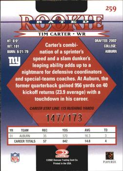 2002 Donruss - Stat Line Career #259 Tim Carter Back