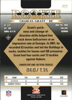 2002 Donruss - Stat Line Career #277 Charles Grant Back