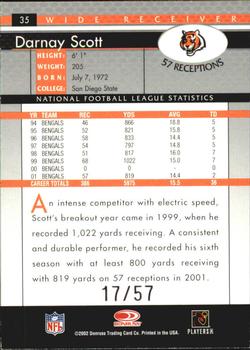 2002 Donruss - Stat Line Season #35 Darnay Scott Back