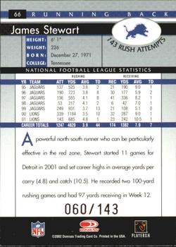 2002 Donruss - Stat Line Season #66 James Stewart Back