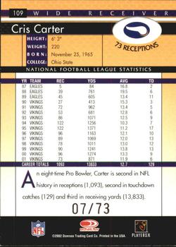 2002 Donruss - Stat Line Season #109 Cris Carter Back