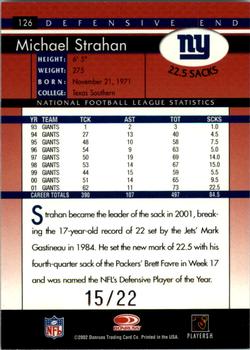 2002 Donruss - Stat Line Season #126 Michael Strahan Back