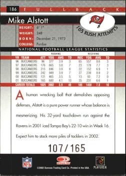 2002 Donruss - Stat Line Season #186 Mike Alstott Back