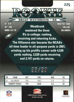 2002 Donruss - Stat Line Season #225 Brian Westbrook Back