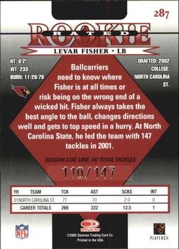 2002 Donruss - Stat Line Season #287 Levar Fisher Back