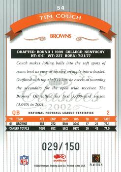 2002 Donruss Classics - Timeless Tributes #54 Tim Couch Back