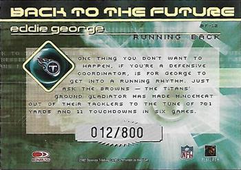 2002 Donruss Elite - Back to the Future #BF-12 Eddie George Back