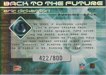 2002 Donruss Elite - Back to the Future #BF-13 Eric Dickerson Back