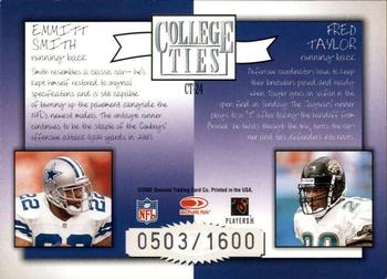 2002 Donruss Elite - College Ties #CT-24 Emmitt Smith / Fred Taylor Back