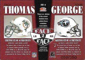 2002 Donruss Elite - Face to Face #FF-1 Eddie George / Zach Thomas Back