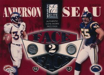 2002 Donruss Elite - Face to Face #FF-3 Mike Anderson / Junior Seau Front