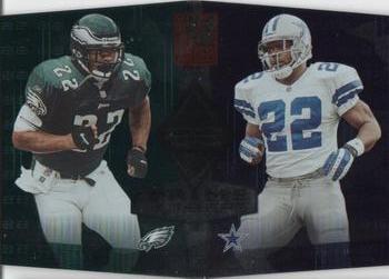 2002 Donruss Elite - Prime Numbers #PN-5 Emmitt Smith / Duce Staley Front