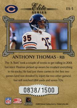 2002 Donruss - Elite Series #ES-5 Anthony Thomas Back