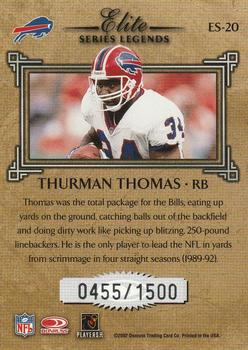 2002 Donruss - Elite Series #ES-20 Thurman Thomas Back