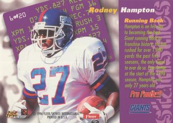 1996 Fleer - Statistically Speaking #6 Rodney Hampton Back
