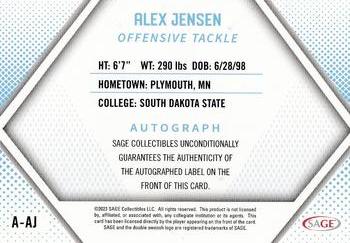 2023 SAGE HIT - Autographs Red (High Series) #A-AJ Alex Jensen Back