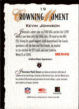2002 Donruss Gridiron Kings - Bronze #19 Kevin Johnson Back