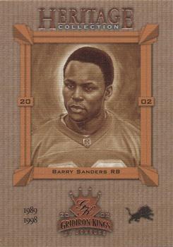 2002 Donruss Gridiron Kings - Heritage Collection #HC-2 Barry Sanders Front