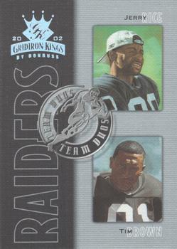 2002 Donruss Gridiron Kings - Team Duos #TD-10 Jerry Rice / Tim Brown Front