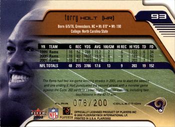 2002 Flair - Collection #93 Torry Holt Back
