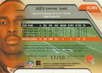2002 Flair - Collection #106 Andre Davis Back