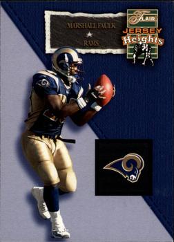 2002 Flair - Jersey Heights #13 JH Marshall Faulk Front