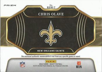 2022 Panini Select - Rookie Swatches Red Prizm #RSW-7 Chris Olave Back