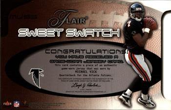 2002 Flair - Sweet Swatch Memorabilia #MVSS Michael Vick Back