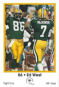 1989 Green Bay Packers Police - Grafton State Bank, Grafton Police Department #11 Ed West Front