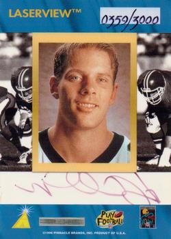 1996 Pinnacle Laser View - Inscriptions #NNO Kerry Collins Back