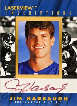1996 Pinnacle Laser View - Inscriptions #NNO Jim Harbaugh Front