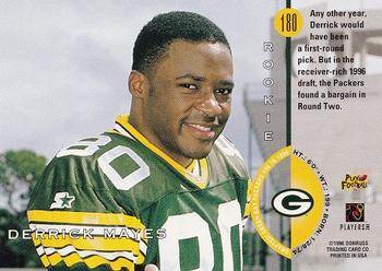 1996 Leaf #180 Derrick Mayes Back