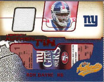 2002 Fleer Authentix - Jersey Authentix Ripped #JA-RD Ron Dayne Front