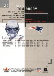 2002 Fleer Box Score - Classic Miniatures #22 Tom Brady Back
