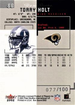 2002 Fleer Box Score - First Edition #66 Torry Holt Back