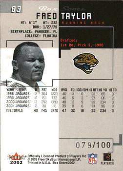 2002 Fleer Box Score - First Edition #83 Fred Taylor Back