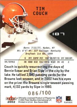 2002 Fleer Box Score - First Edition #187 Tim Couch Back
