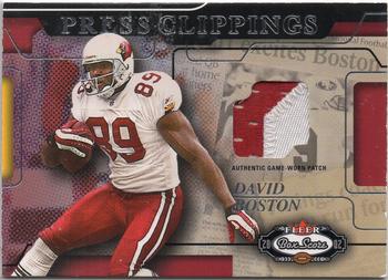 2002 Fleer Box Score - Press Clippings Jerseys Patches #NNO David Boston Front