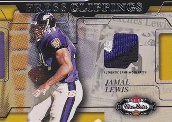 2002 Fleer Box Score - Press Clippings Jerseys Patches #NNO Jamal Lewis Front
