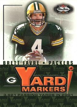 2002 Fleer Box Score - Yard Markers #18YM Brett Favre Front