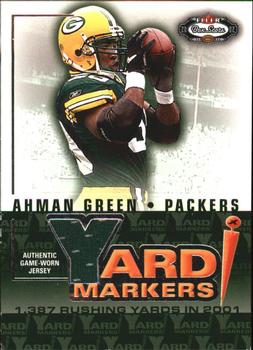 2002 Fleer Box Score - Yard Markers Jerseys #NNO Ahman Green Front