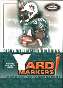 2002 Fleer Box Score - Yard Markers Jerseys #NNO Ricky Williams Front