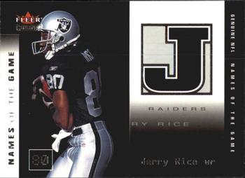 2002 Fleer Genuine - Names of the Game #19 NG Jerry Rice Front