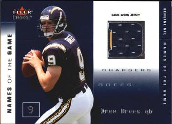 2002 Fleer Genuine - Names of the Game Jerseys #DB-NG Drew Brees Front