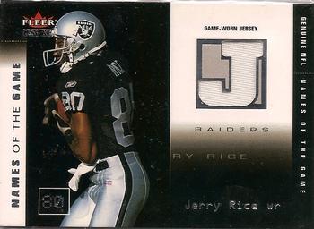 2002 Fleer Genuine - Names of the Game Jerseys #JR-NG Jerry Rice Front