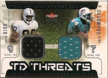 2002 Fleer Genuine - TD Threats Jerseys #NNO Jerry Rice / Chris Chambers Front