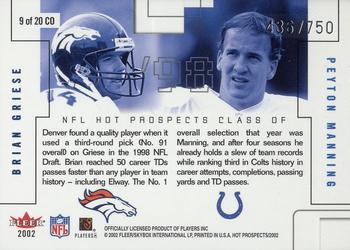 2002 Fleer Hot Prospects - Class Of #9  CO Brian Griese / Peyton Manning Back